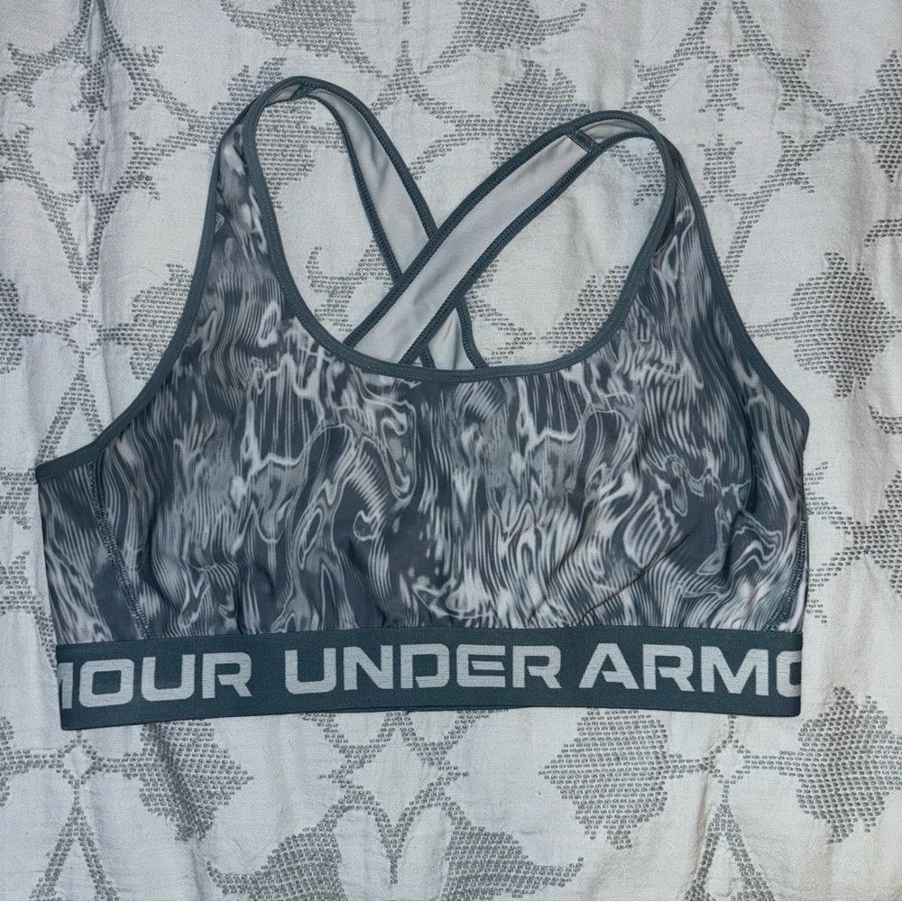 LG Gray Sports Bra with Cross-Back Design